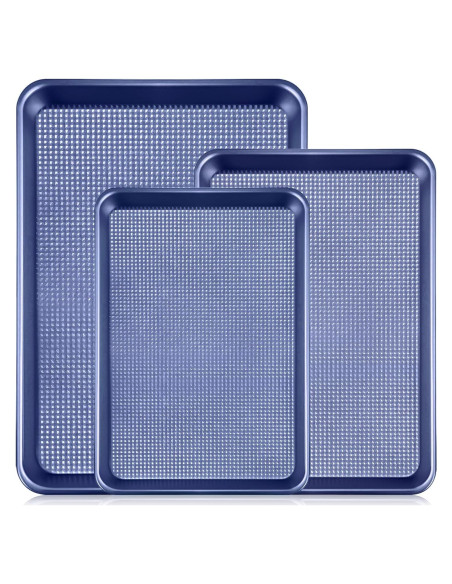 Juego de 3 bandejas para hornear Vinino - Acero al carbono azul