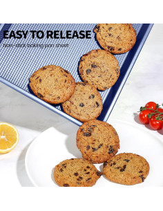 Juego de 3 bandejas para hornear Vinino - Acero al carbono azul 2