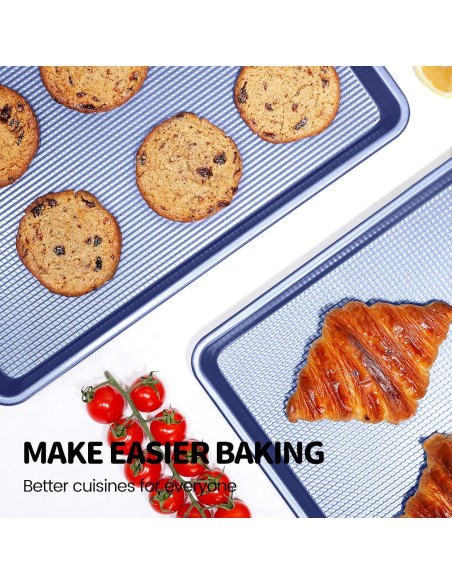 Juego de 3 bandejas para hornear Vinino - Acero al carbono azul