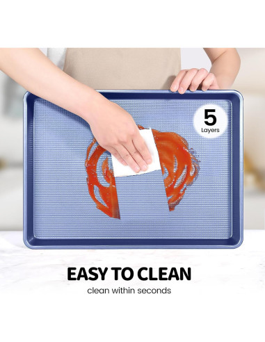 Juego de 3 bandejas para hornear Vinino - Acero al carbono azul