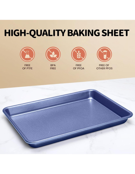 Juego de 3 bandejas para hornear Vinino - Acero al carbono azul