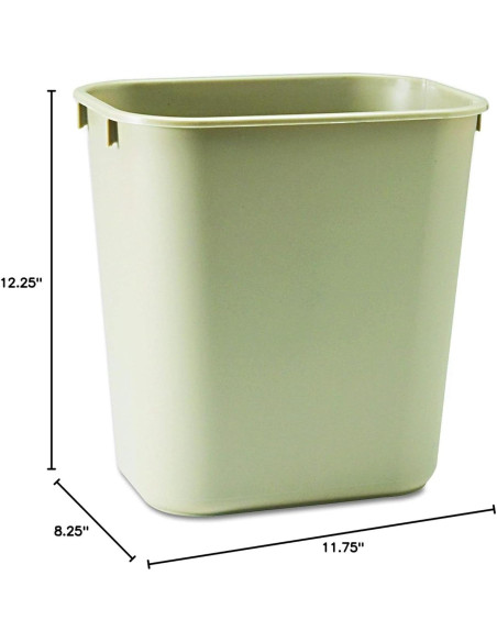 Cesto de Basura Rubbermaid 12.25L Beige Plástico para Oficina