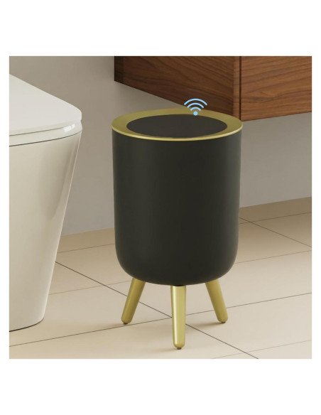 Papelera Automática URALFA 7L con Sensor de Movimiento Negra