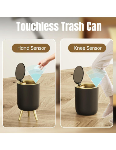 Papelera Automática URALFA 7L con Sensor de Movimiento Negra