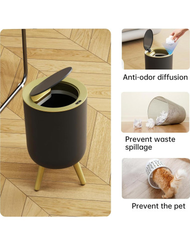 Papelera Automática URALFA 7L con Sensor de Movimiento Negra