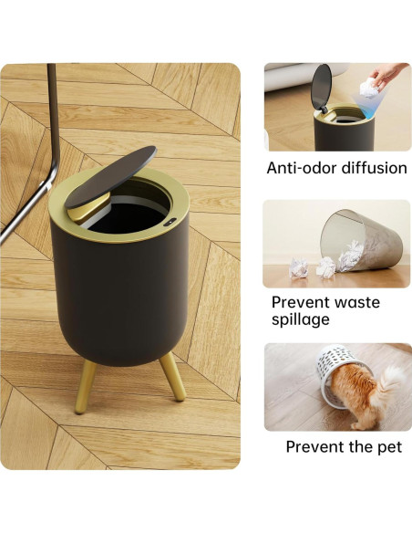 Papelera Automática URALFA 7L con Sensor de Movimiento Negra