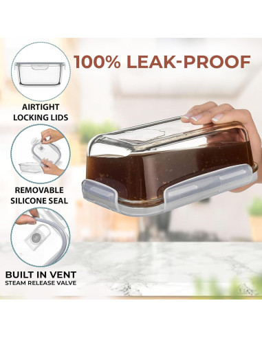 Contenedor de Almacenamiento de Vidrio Razab 2700ml con Tapa Ventilada