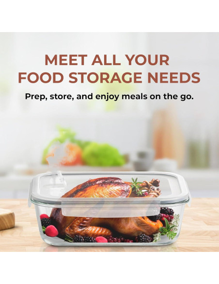 Contenedor de Almacenamiento de Vidrio Razab 2700ml con Tapa Ventilada