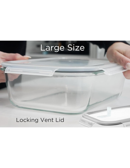 Contenedor de Almacenamiento de Vidrio Razab 2700ml con Tapa Ventilada