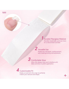 Envoltura de Uñas de Fibra de Vidrio KAZI 100cm Autoadhesiva 2
