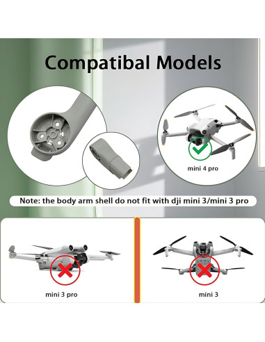 Cubierta del brazo trasero izquierdo ZWLLKJGS para Dji Mini 4 Pro