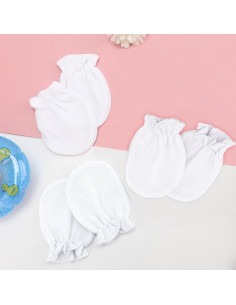 Manoplas para Bebés Recién Nacidos AQOKKA Algodón Orgánico 0-6 Meses 2