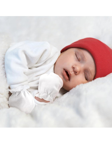 Manoplas para Bebés Recién Nacidos AQOKKA Algodón Orgánico 0-6 Meses