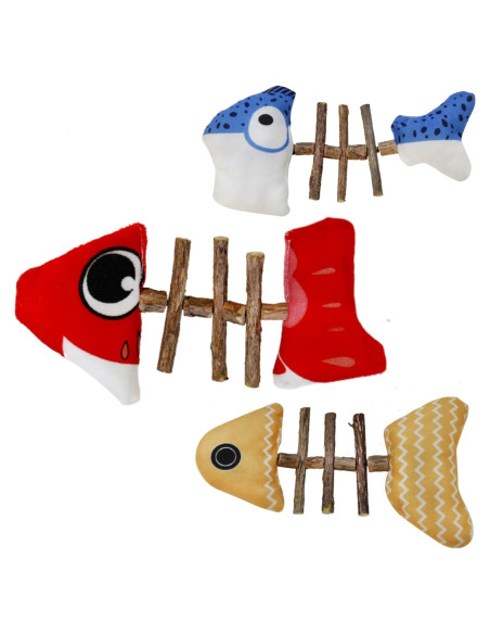 Juguetes Interactivos para Gato Miwoowim - 3 Peces de Silvervine