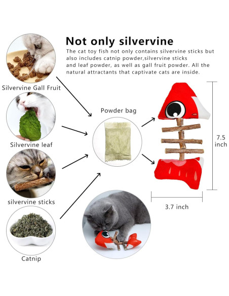 Juguetes Interactivos para Gato Miwoowim - 3 Peces de Silvervine