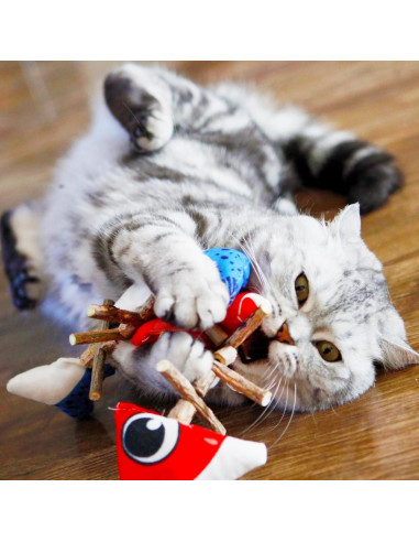 Juguetes Interactivos para Gato Miwoowim - 3 Peces de Silvervine