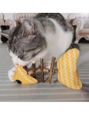 Juguetes Interactivos para Gato Miwoowim - 3 Peces de Silvervine