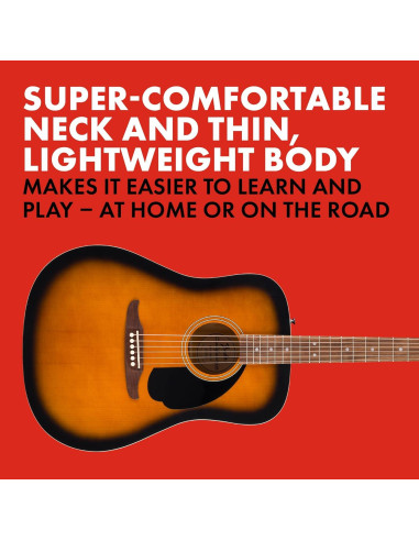 Guitarra Acústica Fender California Debut Redondo Sunburst