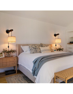 Juego de 2 apliques de pared regulables con enchufe beige 2