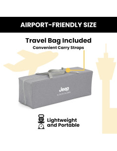 Cuna de viaje y moisés compacto Jeep Horizon 2 en 1 Gris 2
