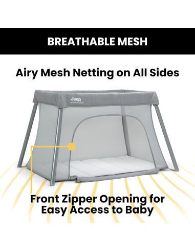 Cuna de viaje y moisés compacto Jeep Horizon 2 en 1 Gris