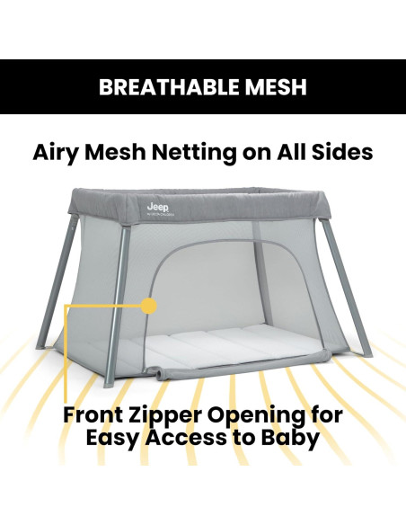 Cuna de viaje y moisés compacto Jeep Horizon 2 en 1 Gris