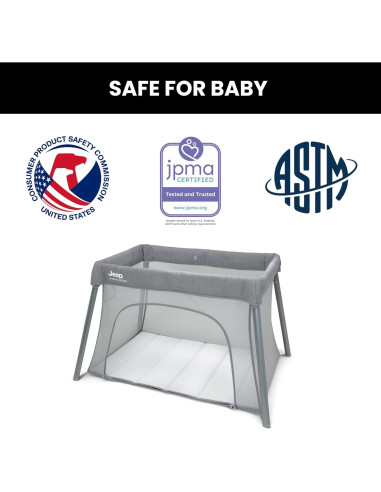 Cuna de viaje y moisés compacto Jeep Horizon 2 en 1 Gris