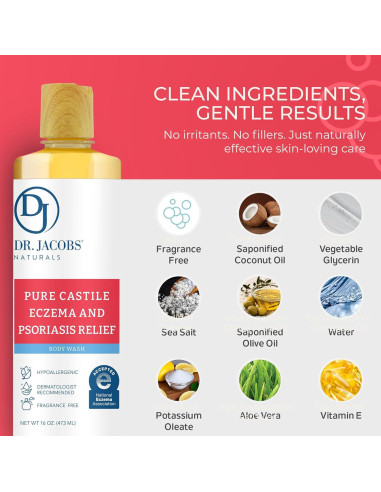 Jabón de Castilla Hipoalergénico Dr. Jacobs 473 ml Sin Fragancia