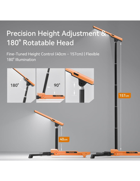 Luz de Trabajo LED TEVOLE 1500LM con Soporte Trípode Plegable