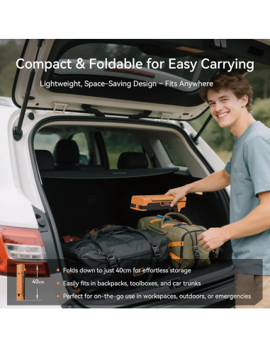 Luz de Trabajo LED TEVOLE 1500LM con Soporte Trípode Plegable