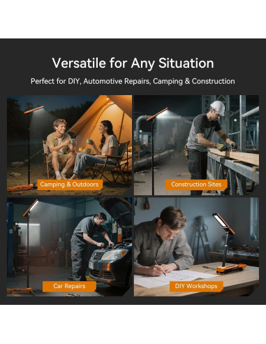 Luz de Trabajo LED TEVOLE 1500LM con Soporte Trípode Plegable