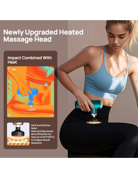 Pistola de Masaje HEYCHY CUTE X MAX-GR con Calor y 5 Velocidades