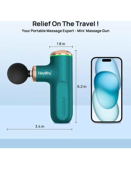 Pistola de Masaje HEYCHY CUTE X MAX-GR con Calor y 5 Velocidades