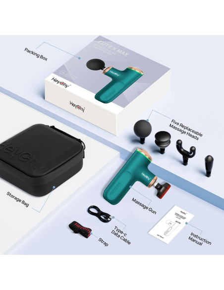 Pistola de Masaje HEYCHY CUTE X MAX-GR con Calor y 5 Velocidades