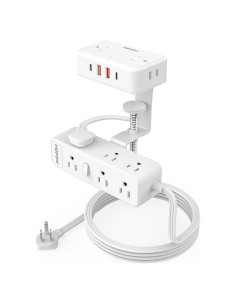 Toma de Corriente de Abrazadera ZHONGSHAN 13 Salidas 4 USB Blanco