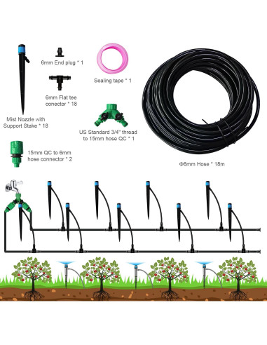 Sistema de Riego por Goteo Hodiax 18m con Emisores Ajustables