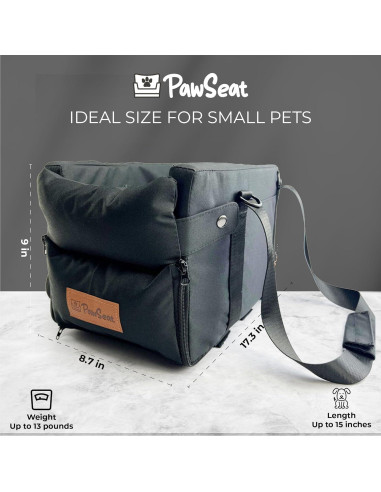 Asiento Elevador para Perros Pawseat Negro 2-6 Kg con Seguridad