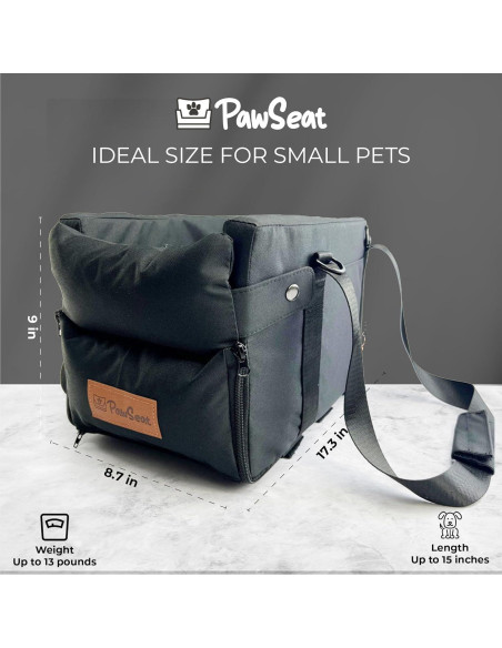 Asiento Elevador para Perros Pawseat Negro 2-6 Kg con Seguridad