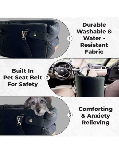 Asiento Elevador para Perros Pawseat Negro 2-6 Kg con Seguridad