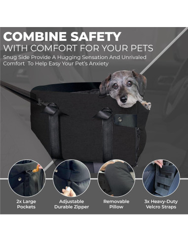 Asiento Elevador para Perros Pawseat Negro 2-6 Kg con Seguridad