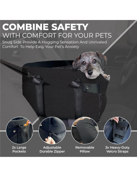 Asiento Elevador para Perros Pawseat Negro 2-6 Kg con Seguridad