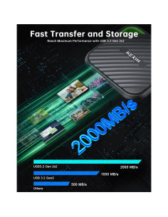 KEXIN SSD Externo 512GB USB-C 2000MB/s Portátil 2