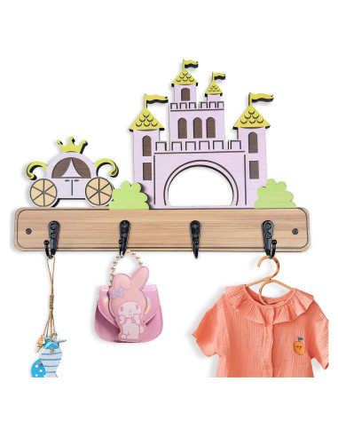 Gancho de Pared Infantil Midrean Castillo Madera de Haya