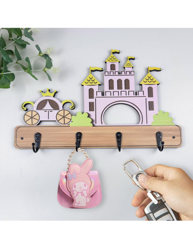 Gancho de Pared Infantil Midrean Castillo Madera de Haya