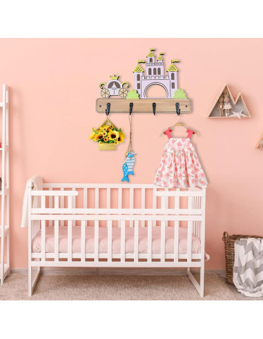 Gancho de Pared Infantil Midrean Castillo Madera de Haya