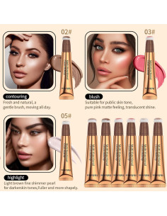 Juego de Varitas de Contorno y Iluminador Yeweian 30g 2