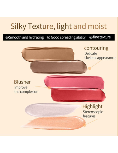 Juego de Varitas de Contorno y Iluminador Yeweian 30g