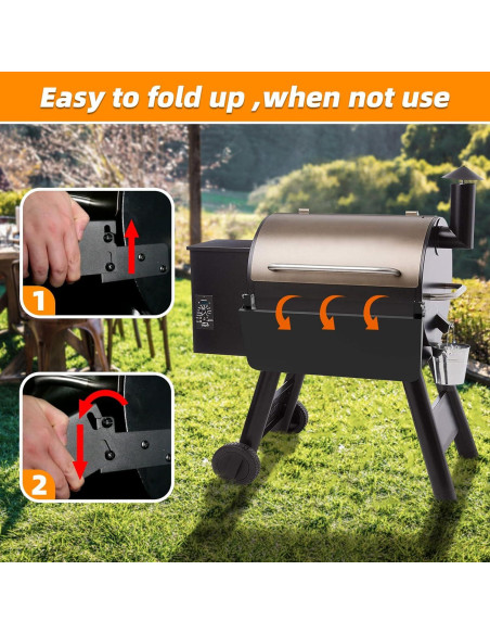 Estante Frontal Plegable Grimate 93x29.2cm para Parrillas Traeger