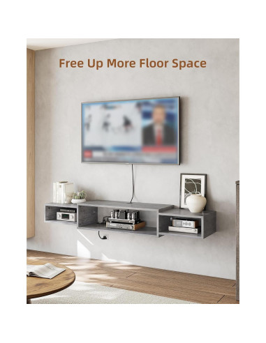 Gabinete de TV Montado en Pared Vicodabo 55" Gris Oscuro