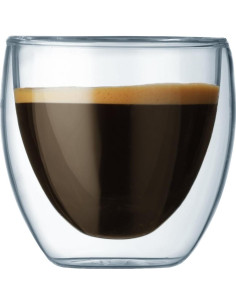 Vasos Doble Pared Bodum 74.9ml Set de 2 Vidrio Aislado 2